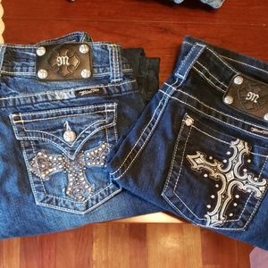 2 pairs of Miss me jeans